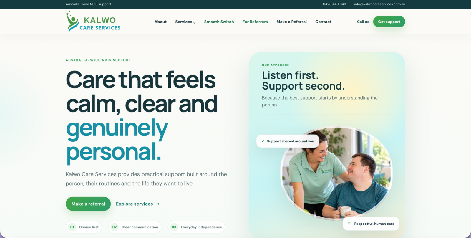 Kalwo Care Services website